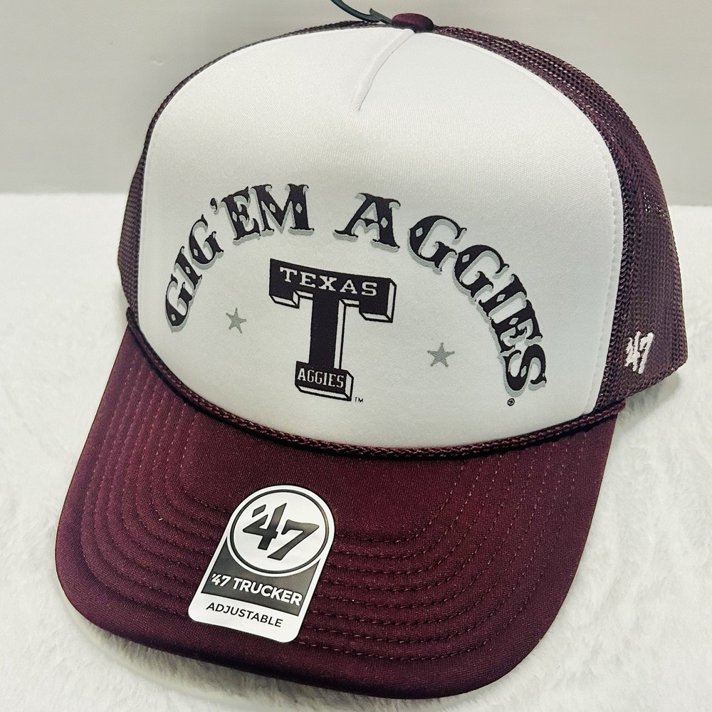 '47 Brand Texas A&M Aggies Article Trucker Foam A-Frame Hat Cap Adjustable White